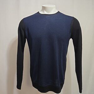 Zachary Prell 100% Merino Wool Sweater Mens Size Small Black and Blue